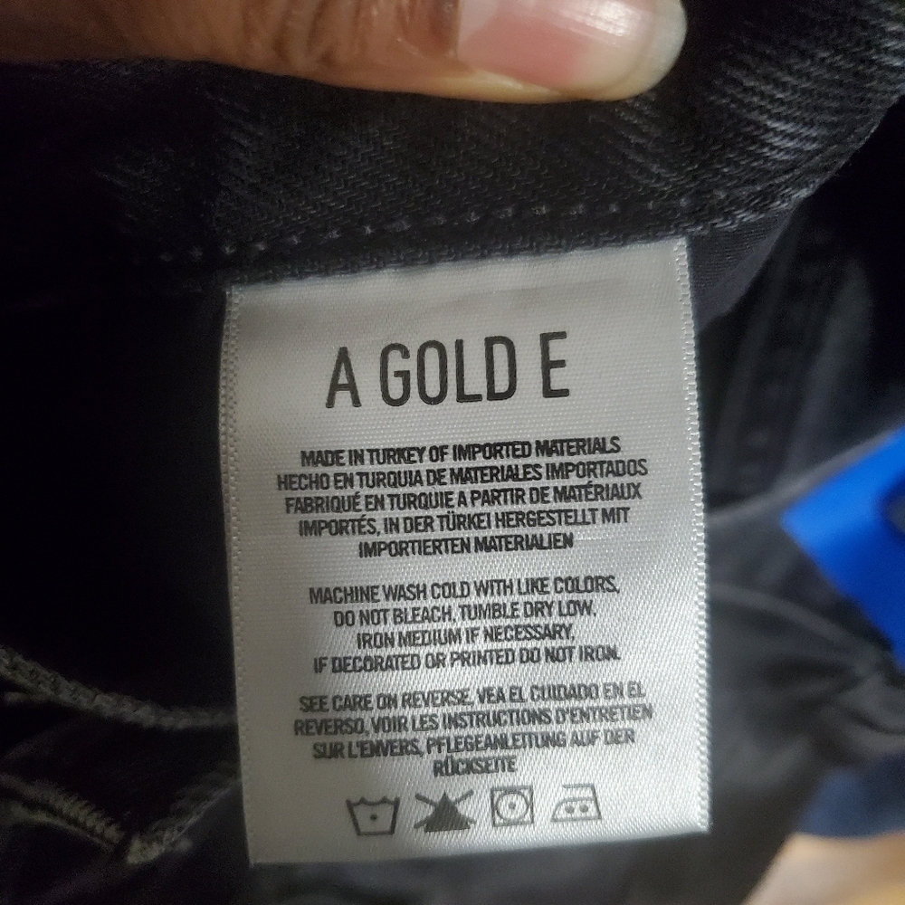 Agolde Womens Jamie High Rise Skinny Jeans Black Distressed Cropped Size 24 - Picture 11 of 12